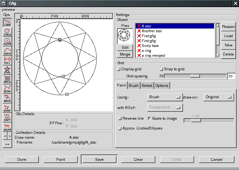 Gfig: the GIMP vectorial tool